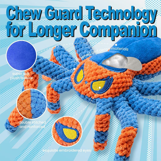 Squeaky Spider Tug Toy for Busy Dogs