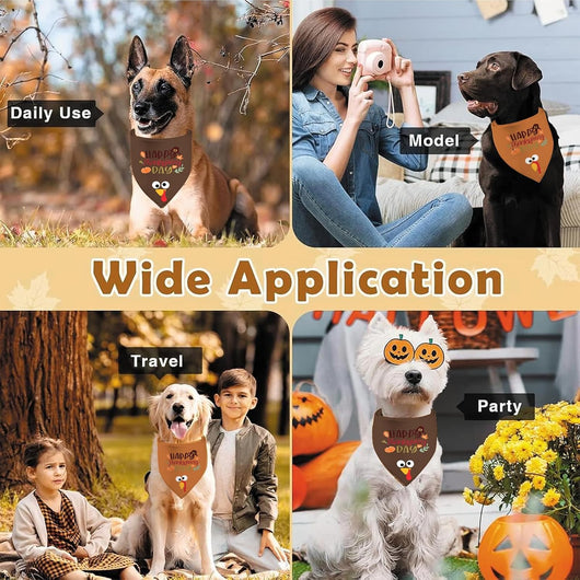 Thanksgiving Turkey Dog Bandana Two-Pack for Celebrations