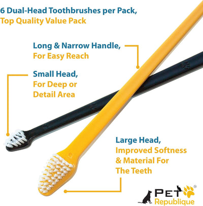 Dual-Head Dog Toothbrush 6-Pack
