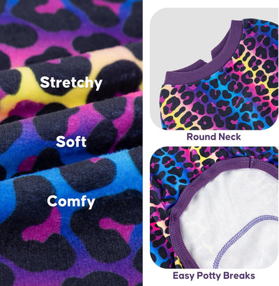 Rainbow Leopard Velvet Dog Pajamas