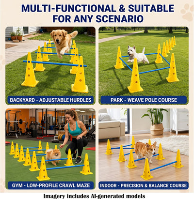 Adjustable Backyard Dog Agility Hurdle Training Set