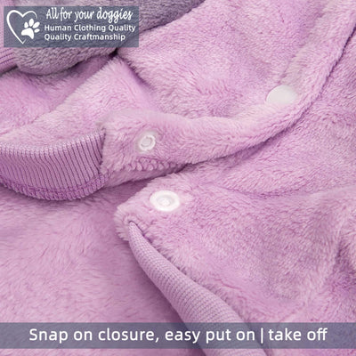 Dog Hoodie Sweater for Small Dogs & Cats – Soft Warm Puppy Sweatshirt with Snap Closure