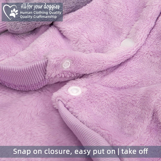 Dog Hoodie Sweater for Small Dogs & Cats – Soft Warm Puppy Sweatshirt with Snap Closure