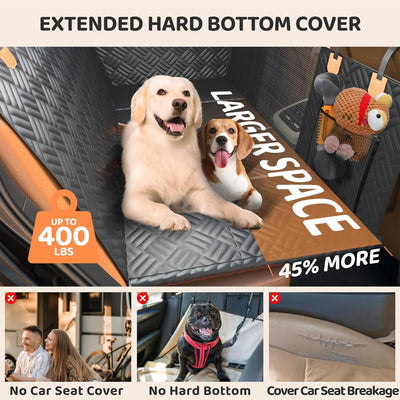 Hard Bottom Dog Car Seat Cover With Expanded Space