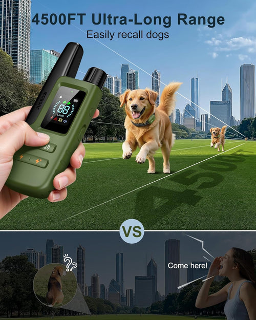 Collar with Remote I 4500FT Range, Waterproof, Rechargeable