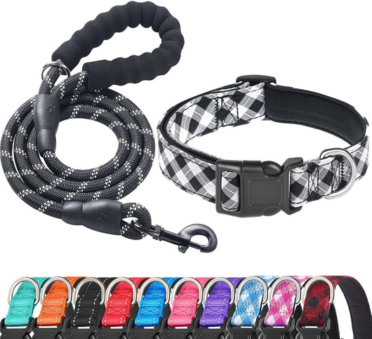 Reflective Neoprene Dog Collar Set