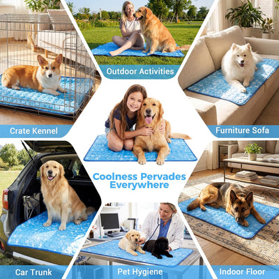 Green Cooling Dog Mat For Summer Comfort