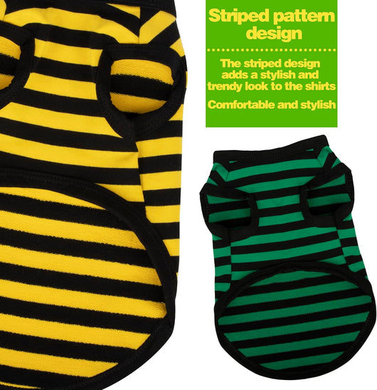 6-Pack Dog Apparel I Cotton Striped Puppy Tank Tops