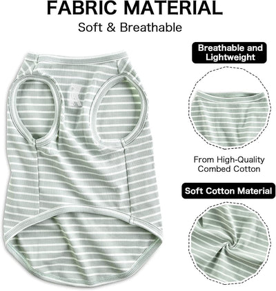 2 Pack Dog Stripe Shirts | Breathable Pet Vest | Soft Dog Clothes
