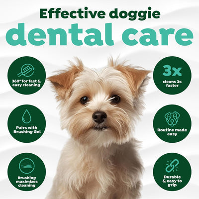 Triple Head Dog Toothbrush For Small Dogs