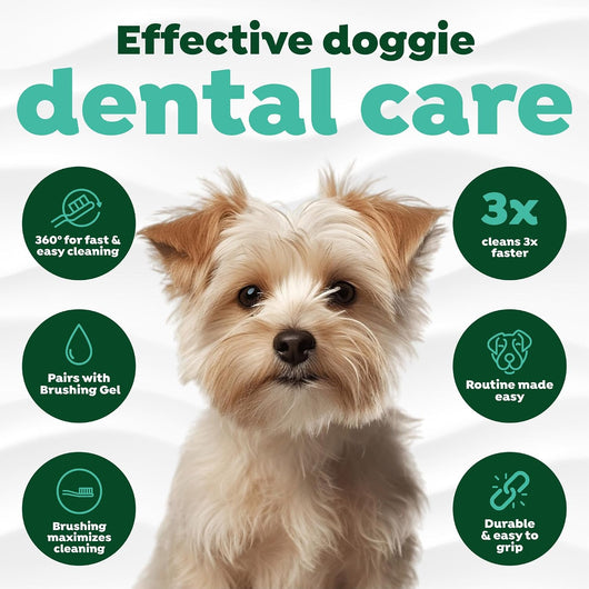 Triple Head Dog Toothbrush For Small Dogs