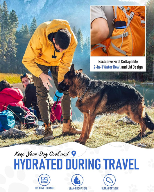 Leakproof Dog Water Bottle with Travel Bowl