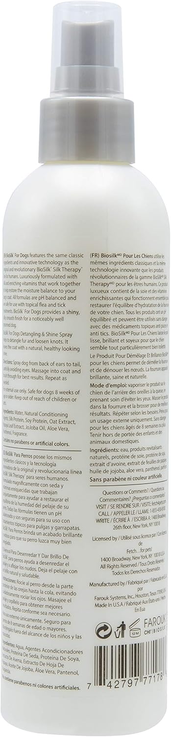 BioSilk Dog Detangling I Shine Therapy Spray