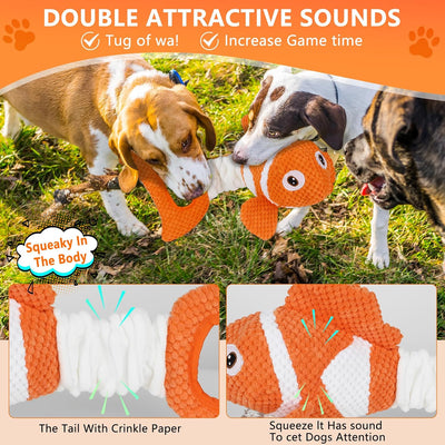 Squeaky Clownfish Tug Toy for Interactive Play