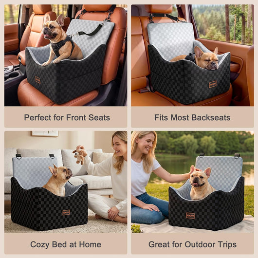Elevated Memory Foam Dog Car Booster Seat
