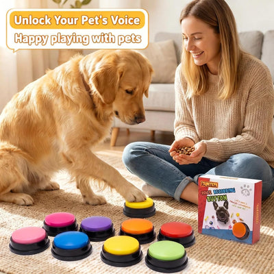 Eight-Color Recordable Dog Communication Buttons Training Set