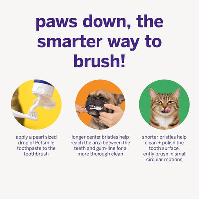 Dual-Ended 45° Dog Toothbrush