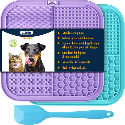 Large Dog Lick Mat 2-Pack with Suction Cups