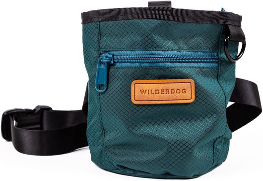 Green Treat bag worn around the waist during dog training