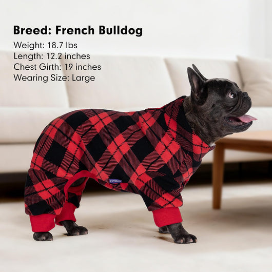 Red Buffalo Plaid Fleece Dog Pajamas