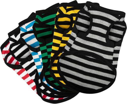 6-Pack Dog Apparel I Cotton Striped Puppy Tank Tops