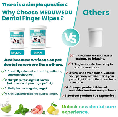 Dog Dental Finger Wipes 60-Pack