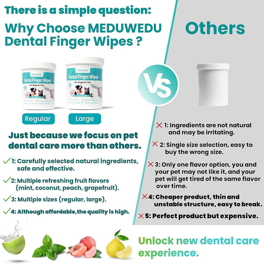 Dog Dental Finger Wipes 60-Pack