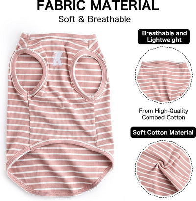 2 Pack Dog Stripe Shirts | Breathable Pet Vest | Soft Dog Clothes