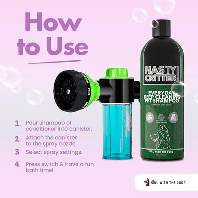 Dog Shampoo Sprayer for Fast Bath Time