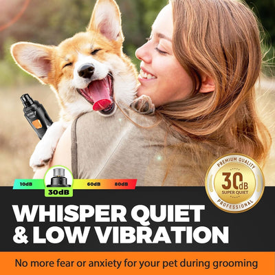 Quiet LED Dog Nail Grinder Grooming Kit