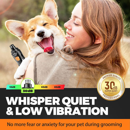 Quiet LED Dog Nail Grinder Grooming Kit
