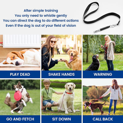 Adjustable Ultrasonic Dog Recall Training Whistle Set