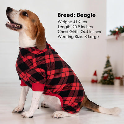 Red Buffalo Plaid Fleece Dog Pajamas