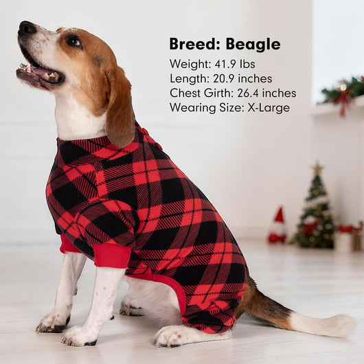 Red Buffalo Plaid Fleece Dog Pajamas