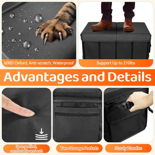 Foldable Dog Car Seat Extender Storage Organizer
