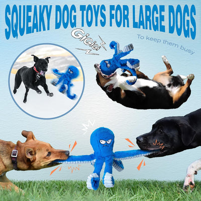 Durable Squeaky Octopus Plush Toy