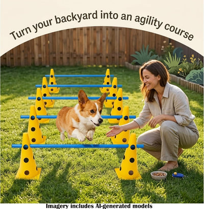 Adjustable Backyard Dog Agility Hurdle Training Set