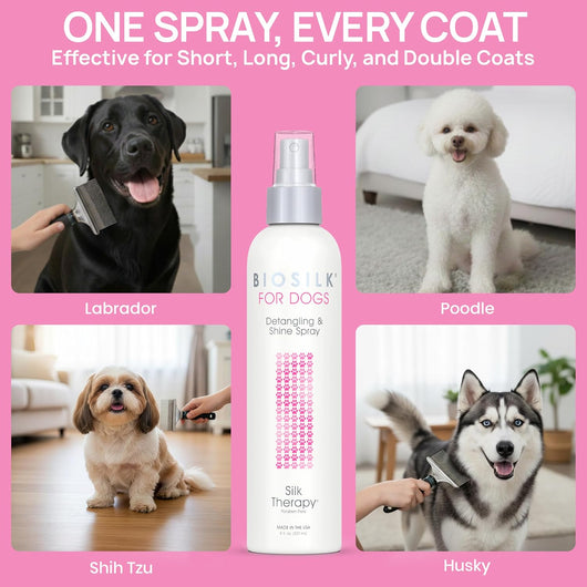 BioSilk Dog Detangling I Shine Therapy Spray