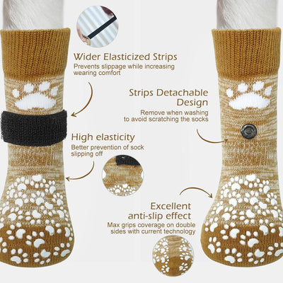 Anti-Slip Dog Boot Socks for Hardwood Floors