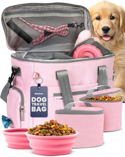 Large Dog Travel Bag With Feeding Bowls