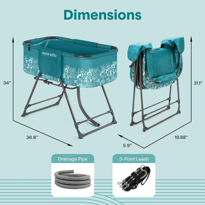 Foldable Adjustable Dog Bath Tub Grooming Station