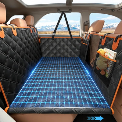 Hard bottom dog car seat extender hammock waterproof 500 lbs support mesh window SUV pet travel cover with storage pocket