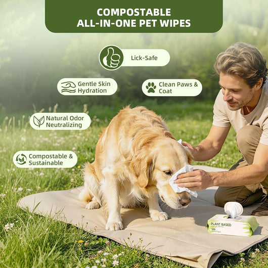 Hypoallergenic Plant Based Dog Cleaning Wipes