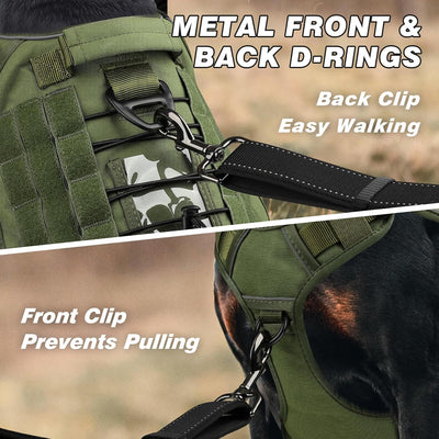 Tactical Dog Harness No Pull – Heavy Duty Reflective Dog Vest with Handle for Large Dogs