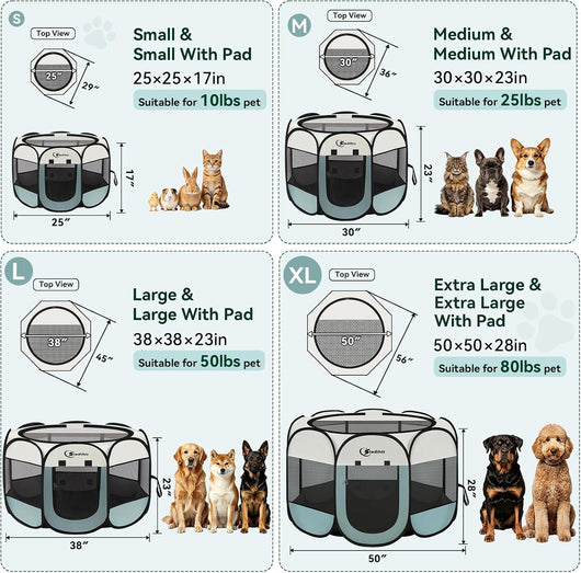 Portable Puppy Playpen For Indoor Outdoor Use