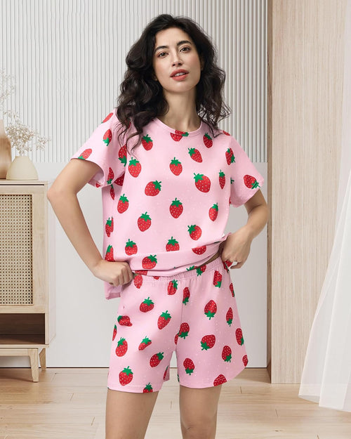 Matching Dog & Owner Pajamas Set | Women Loungewear Shorts & Tee | Pet Sleepwear