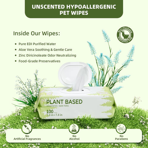 Hypoallergenic Plant Based Dog Cleaning Wipes