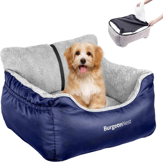 Cozy Washable Dog Car Booster Seat Bed