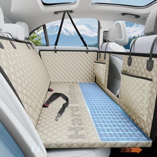 Hard bottom dog car seat extender hammock waterproof 400 lbs support mesh window storage pockets SUV pet travel cover