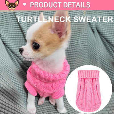 2-Pack Cable Knit Sweaters for Small Dogs